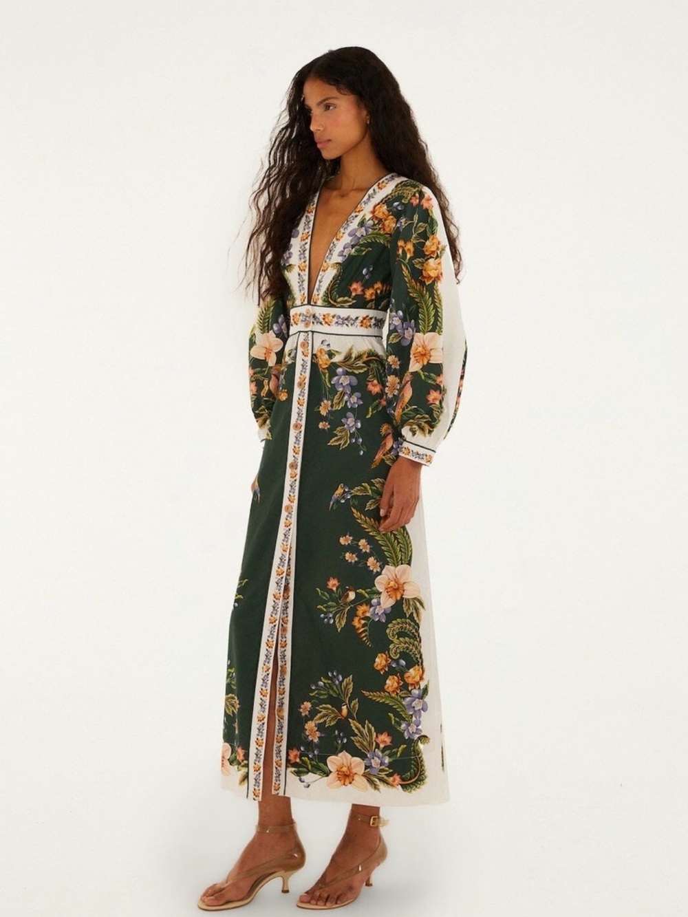 FARM Rio Green Nature Floral Maxi Dress